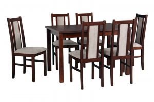 Jídelní set 1+6 stůl ALBA 1 + židle BOS 14