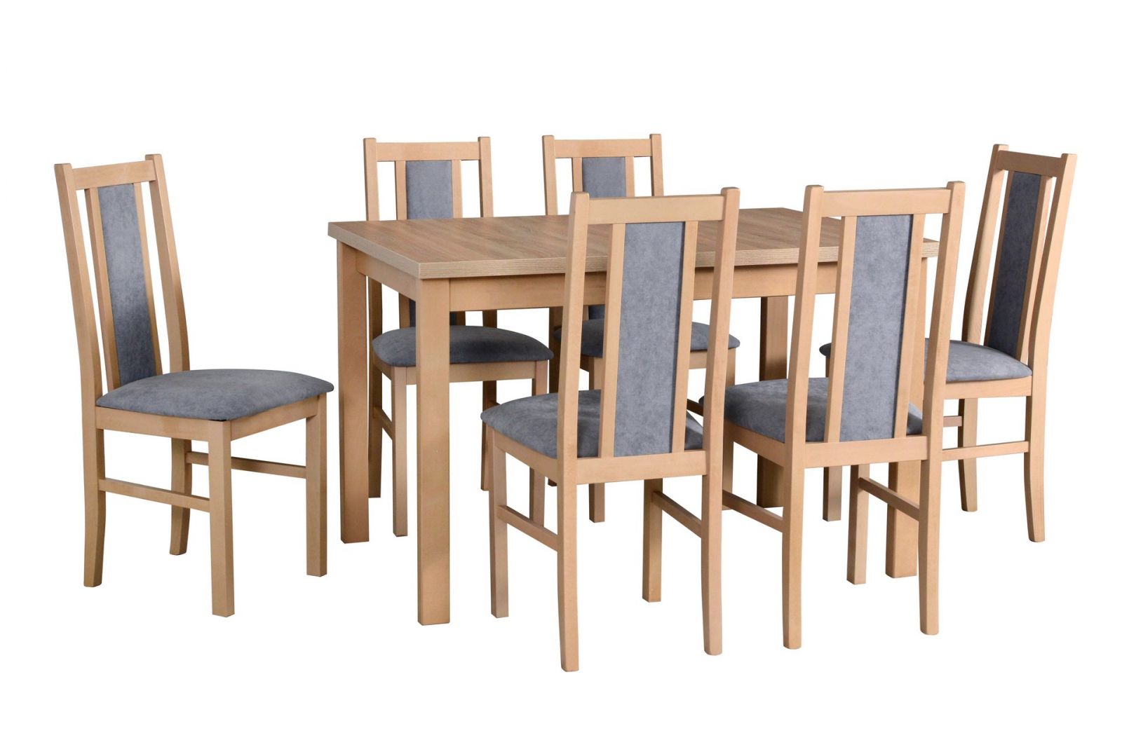 Jídelní set 1+6 stůl ALBA 1 + židle BOS 14 Drewmix