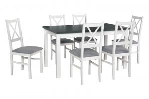 Jídelní set 1+6 stůl ALBA 1 + židle NILO 10
