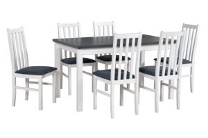 Jídelní set 1+6 stůl ALBA 2 + židle BOS 10