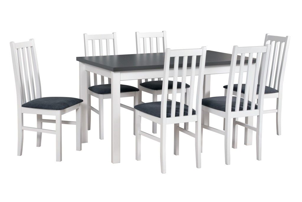 Jídelní set 1+6 stůl ALBA 2 + židle BOS 10 Drewmix