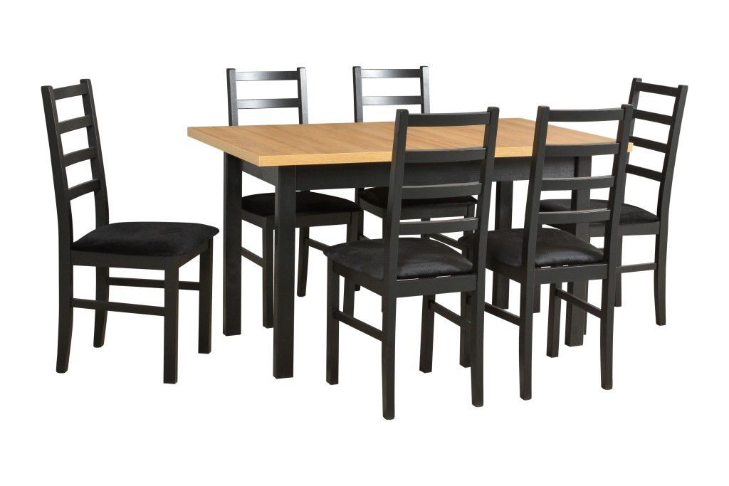 Jídelní set 1+6 stůl MODENA 1 XL + židle NILO 8 Drewmix