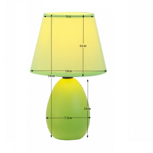 Keramická stolní lampa, zelená, QENNY TYP 13