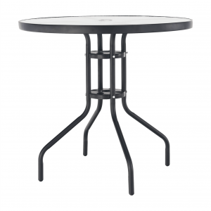 Jídelní stůl vhodný, černá ocel / temperované sklo, BORGEN TYP 2