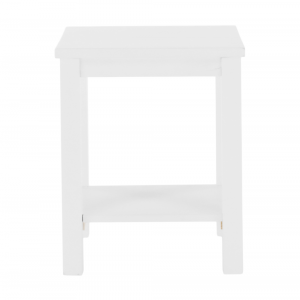 Noční stolek, masív / bílá, FOSIL