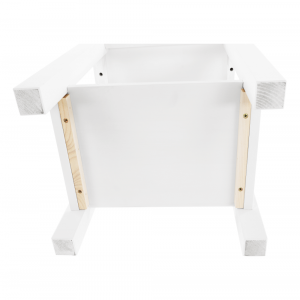 Noční stolek, masív / bílá, FOSIL