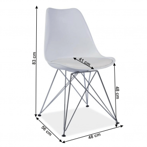 Židle, bílá + chrom, METAL 2 NEW