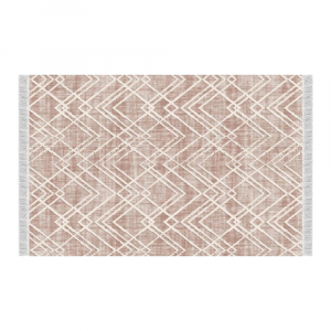 Oboustranný koberec, béžová/vzor, 120x180, NESRIN