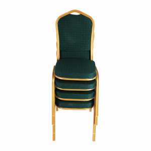 Stohovatelná židle, zelená/zlatý nátěr, ZINA 3 NEW