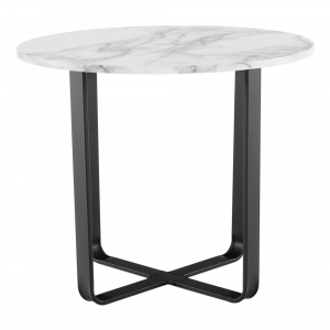 Konferenční stolek, bílý mramor/černý kov, SALINO