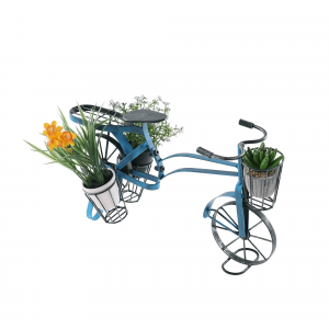 RETRO květináč ve tvaru kola, černá / modrá, ALBO