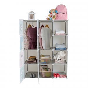 Dětská modulární skříň, šedá / dětský vzor, HAKON