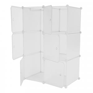 Praktická modulární skříň, bílá / vzor, ZERUS
