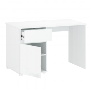 PC stůl 1D1S / 120, bílý lesk, LINDY